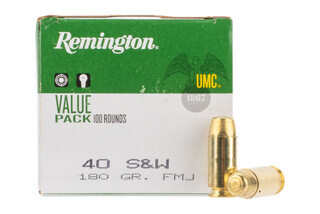 Remington UMC 180gr .40 S&W full metal jacket range ammo.